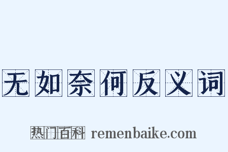 无如奈何反义词是什么意思的图片